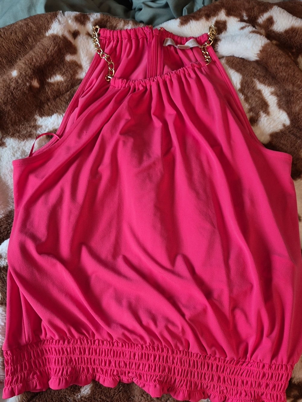 Michael Kors Pink Tanktop with Gold Chain Straps Size M